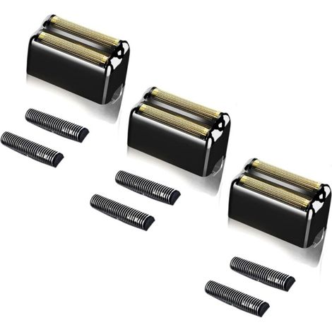 Grille et lames de rechange professionnelles pour rasoir à double grille BaBylissPRO Barberology – Compatible avec le rasoir BaBylissPRO Barberology FXFS2 (3 pièces, noir) (1/5)