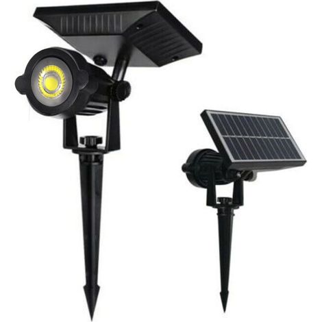 Faro LED COB Pannello Solare 12W Faretto Segnapasso Luce Fredda Da Giardino 0413 (1/5)