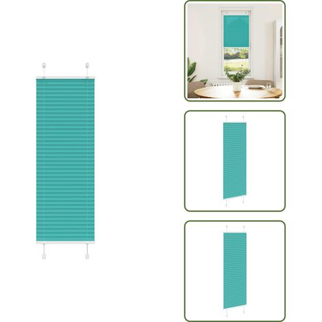 Store plissé vert pétrole 40x100 cm largeur du tissu 39,4 cm - Store Plissé - Stores Plissés - Store Plissé De Fenêtre - Plisse Aveugle (1/5)