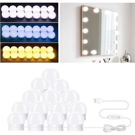 14 Mirror Lamp, 3 Colors, Dimmable, LED Hollywood Style, Dressing Table, Makeup (1/5)