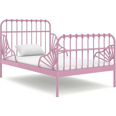 Cadre de lit extensible Rose Métal 80x130-200 (1/5)