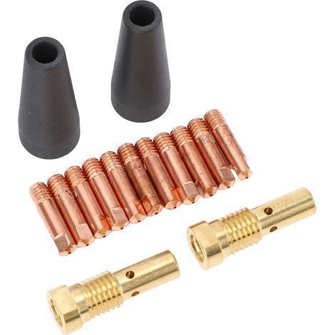 Kit accessoires soudure 15 pièces buses sans gaz PTFE diffuseurs laiton pointes électrode cuivre 0,9mm pour Century FC90 80GL Forney Easy Weld (1/5)