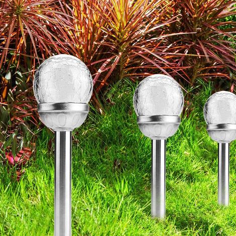 Stück wasserdichte LED-Solar-Gartenlampen mit Erdspieß und knisternden Kugeln (1/5)