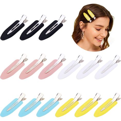 Pinces À Cheveux Sans Marque - Plate Et Sans Dents - Pour Frange Et Coiffure - Lot De 15 Pièces (1/5)