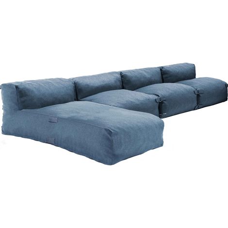 Salon de jardin modulable 4 places bleu pacific - Mixi