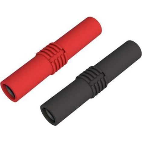 Connecteur Banane - 4 mm - PVC Isolé - 30 A / 1000 V - Nickelé - Rouge et Noir - Lot de 10 (1/5)