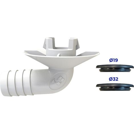 Kit pipetta scarico condensa con aggancio a pressione attacco macchina 32mm attacco tubo 16mm tecnosystemi scd300059 (1/2)