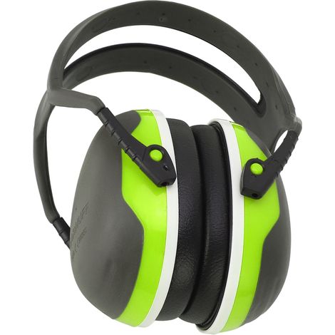 Casque anti-bruit pliable protection auditive absorbeur de son TPU coton ABS vert pour dormir travail bricolage jardinage (1/5)