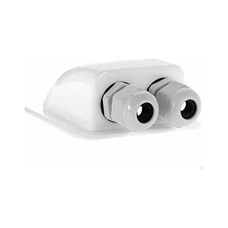 Passe-toit 2 entrées pour camping-car, caravane et bateau Passe-câble en ABS Blanc 1 pièce,