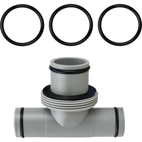 T-förmige Verlängerung für 38-mm-auf-32-mm-Schlauchanschluss, Pooladapter, für Intex, Bestway, Coleman, Poolschlauchanschlussverlängerung (1,25" auf 1,5" T-Stück)