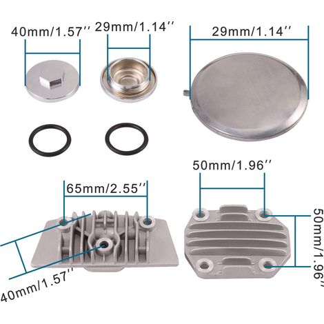 125cc horizontal engine cylinder head five small polished round caps (1/4)