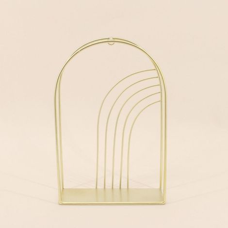 Etagère murale arche en métal doré 30x20cm