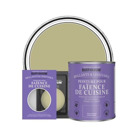 Peinture pour Faïence de Cuisine, Finition Brillante - Vert Sauge (1/2)
