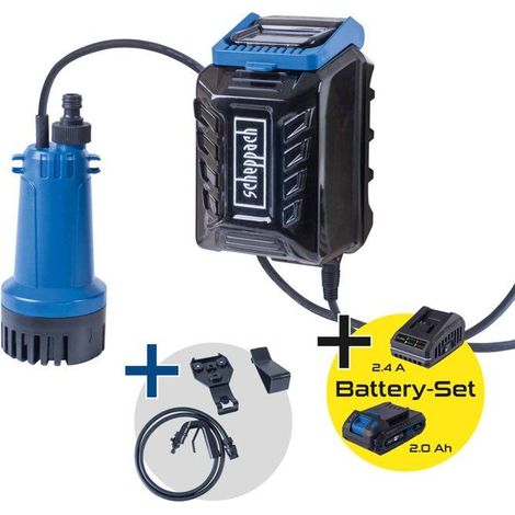Pompe pour collecteur d'eau de pluie SCHEPPACH - C-RBP2000-X - Set S - 2000L/h - Batterie 2.0Ah 20V IXES + chargeur 2.4A (1/5)