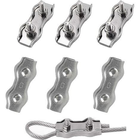 M4 Serre Câble Acier Inox 304 Clip Duplex Corde Pince Pour Les Chantiers de Construction et Navires à linge Auvent Ø 3mm (1/5)
