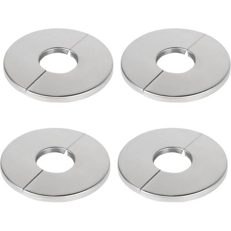 Set mit 4 verchromten Edelstahl-Rosetten – 24-mm-Heizkörperrohrabdeckung – Einfache Montage mit Klebestreifen – Für Wasserhähne und Heizungsrohre (1/4)