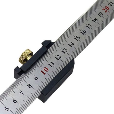 Règle en acier inoxydable 30 cm avec blocs de positionnement parallèles à 45 et 90 degrés – Outil de menuiserie de précision pour le traçage (1/4)