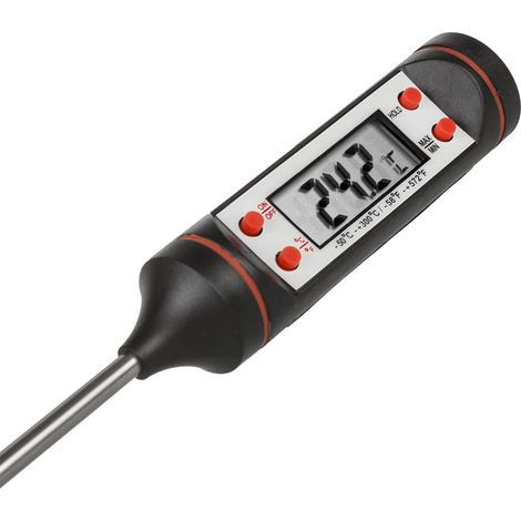 Thermomètre numérique stylo GB178 vert et bleu avec sonde alimentaire, plage de mesure de -50 °C à environ +300 °C, écran LCD (1/5)