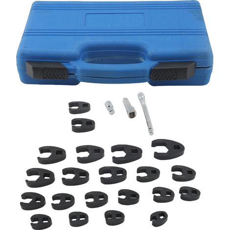 Jeu de clés à œil de 8 à 32 mm avec tête corne et rallonge de 1/2 et 3/8 pouce (1/5)