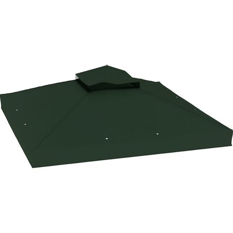 Store de remplacement 3x3 m avec double toit, trous de drainage et protection UPF30+. Store vert uniquement, armature non incluse. (1/5)