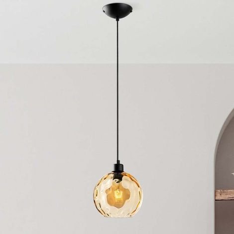 [NEUWERTIG] B-Ware Opviq Pendelleuchte Hängelampe Benek Glas gelb getönt Lampe Beleuchtung (1/2)