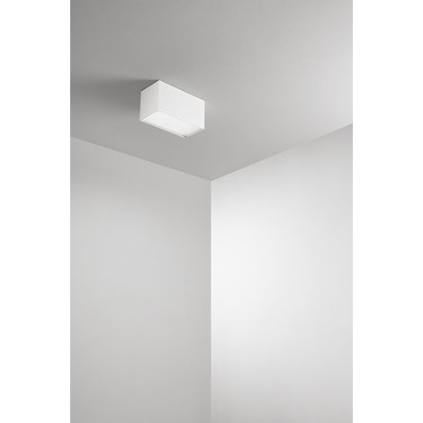 Plafonnier Led Série 8572 En Métal Et Aluminium Thermolaqué Blanc Mat 20W 3000K Dimensions 10X20X11 Cm - Perenz Luminaire D'Intérieur Moderne (1/2)