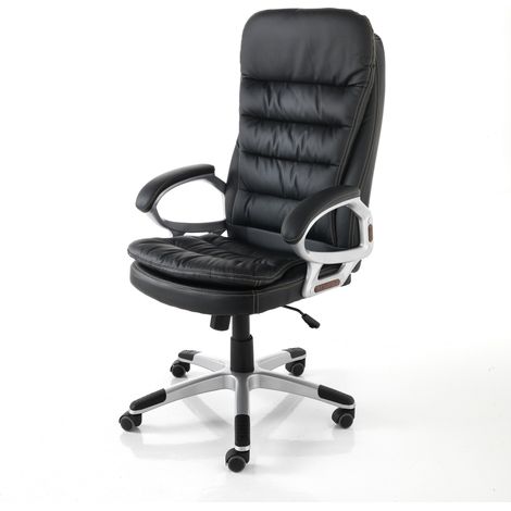 Poltrona da ufficio in pelle sintetica nera cm H.102/110 x L.70 x P.68