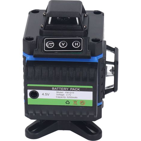 Niveau laser croisé 3D auto-nivelant avec indicateur visuel de niveau (niveau avec piles incluses, télécommande avec batterie intégrée) norme US 110240V (1/5)
