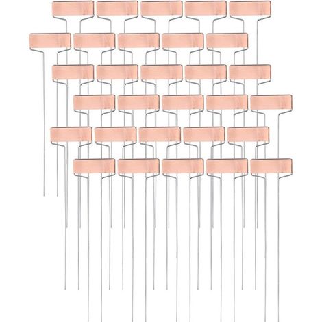 Lot de 30 étiquettes de plantation réutilisables en métal cuivré de 25 cm de haut pour le jardinage (1/5)