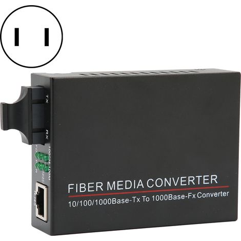 Convertisseur Fibre Optique TBCMC3602ED20 20km SC 1310nm RJ45 Routeur 100-240V (Prise US) (1/5)