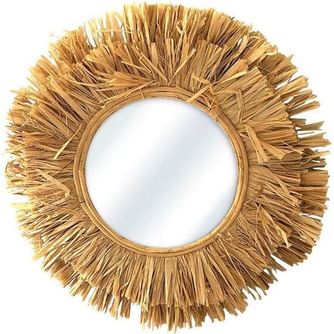 Miroir rond raphia D48 (1/3)