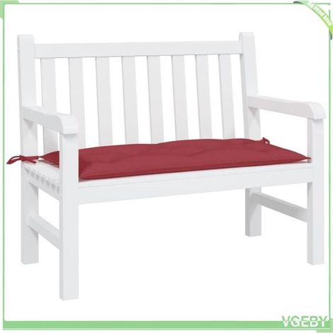 361573 Coussin de banc de jardin rouge bordeaux 100x50x7 cm (1/5)