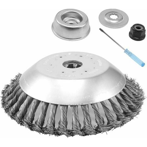 1 Tête de brosse à désherber,écrou de blocage,fil d'acier 20cm,débroussailleuse arbre droit,jardin (1/4)