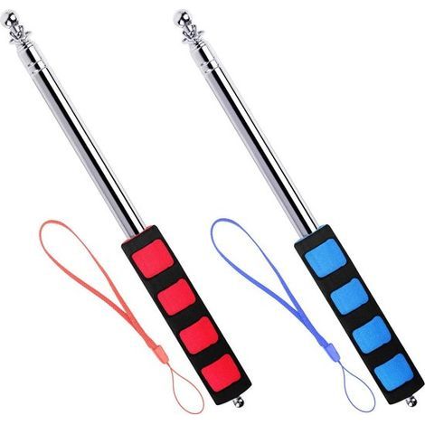 Mât de drapeau - Porte-drapeau - Pointeur - Guide de voyage - Conception télescopique 28-160 cm - Matériau en acier inoxydable avec double mécanisme de verrouillage - Poignée ergonomique en mousse - L (1/5)