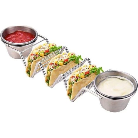 Herzberg hg 04043 taco halter aus edelstahl mit 2 tassen
