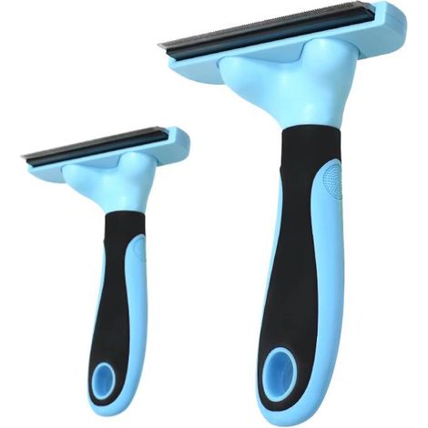Outil de Brossage Professionnel et Peigne de Toilettage pour Toutes Races de Chiens, Chats avec Poils Courts ou Longs, Moyen et Grand , 2 Pcs