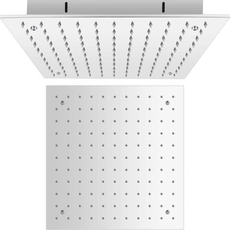 Hudson Reed – Pommeau de douche encastrable 40x40cm – Acier inoxydable chromé – Tomber en pluie – Buses anti-calcaire – Raccord standard 15mm