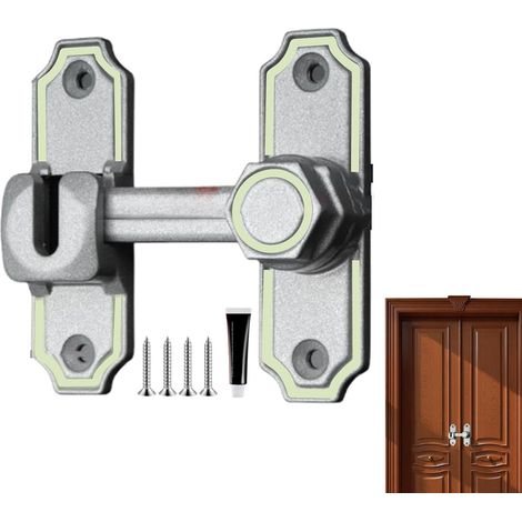 Verrou Et Pour Porte De Grange Serrure de Porte Coulissante Accessoires Renforcés pour Garage Portail Fenêtre Salle de Bain Tiroir et Équipements (1/4)