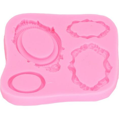 Moule cadre 4 types décoration chocolat gâteau fondant silicone (1/5)