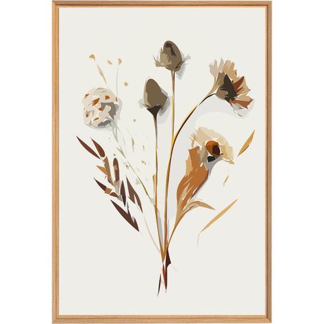 Tableau mural encadré fleurs réels 65x97 cm - Tableau Mural Décoratif - Image Encadrée Imprimée en HD - Impression 65x97 cm sur Fibres de Bois FSC - Finition Mate - Fabriqué en France (1/5)