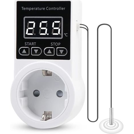 Thermostat numérique pour régulateur de température – Plage de contrôle -40℃ à 120℃ – Précision ± 1% – Capteur câble inclus