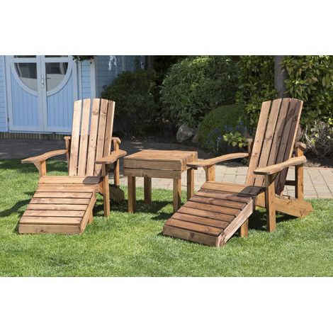 Aidandack Patio Set, Relax Chairs with Side Table - W200 x D145 x H95 - Fully Assembled