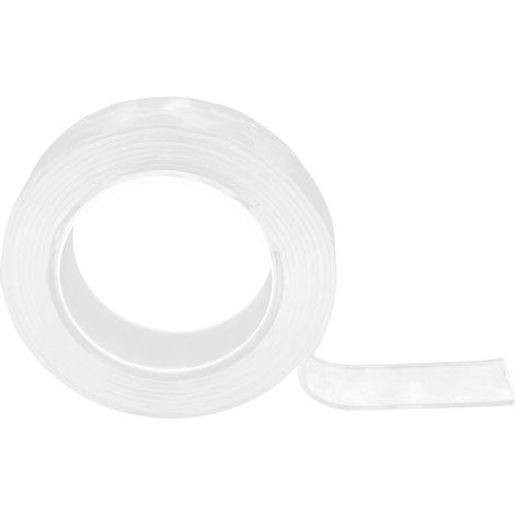 Ruban adhésif double face multi-usages, sans joint, amovible et lavable, pour intérieur et extérieur (3 m / 9,8 pi)