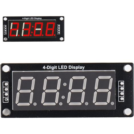 TM1637 LED-Digitalanzeigemodul mit Uhr, 0,56 Zoll vierstellige Siebensegmentanzeige, Uhrmodul mit roter Anzeige. (1/5)