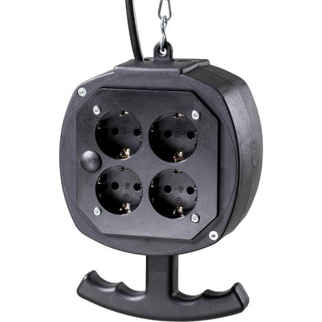 coffrets de prises suspendus - 8 prises 230 V / 16 A - câble 3 m H05VV-F 3G1,5 - boîtier plastique robuste - chaîne acier zinguée - Coffrets de chantier - Coffret Électrique - IP20, 60971 (1/5)