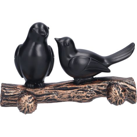 Porte-clés mural oiseau résine pour manteau, chapeau, serviette - Rangement salon cuisine couleur métallique (1/5)