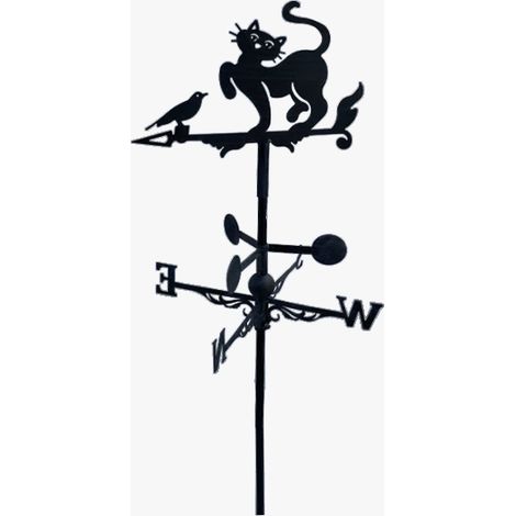 Girouette de toit graphique modèle Chat avec support universel (1/5)