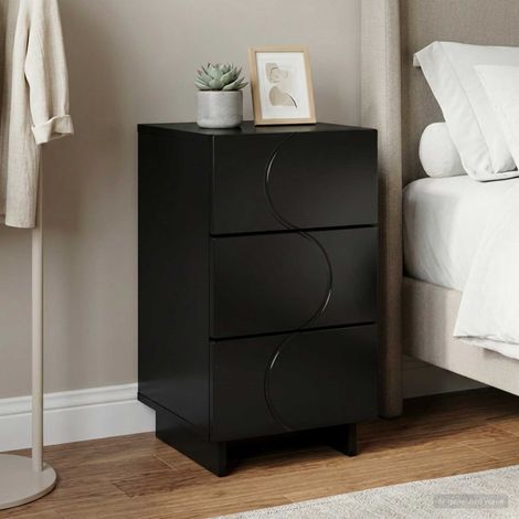 vidaXL Comodino Nero 33,5 x 34,5 x 60 cm Legno composito (1/5)