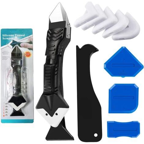 10pcs Ensemble d'outils de Calfeutrage en Silicone, Outil de Finition de Dissolvant de Coulis de Lissage de Silicone (1/5)