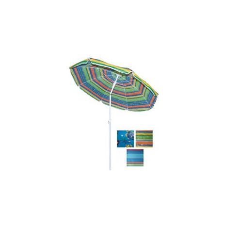 1PZ OMBRELLONE DA SPIAGGIA IN NYLON FANTASIA TONDO CM.200 - colori assortiti